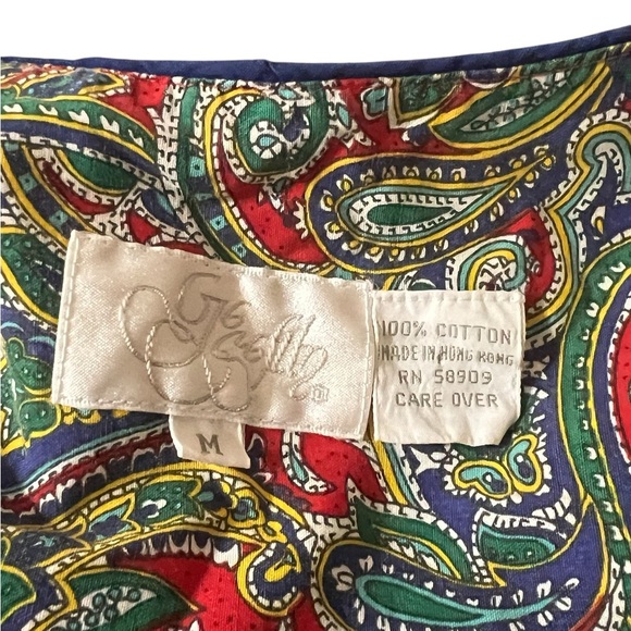 Go Softly Women's Sleep Shirt Medium Long Sleeve Multicolor Paisley 1/2 Button - Picture 5 of 5